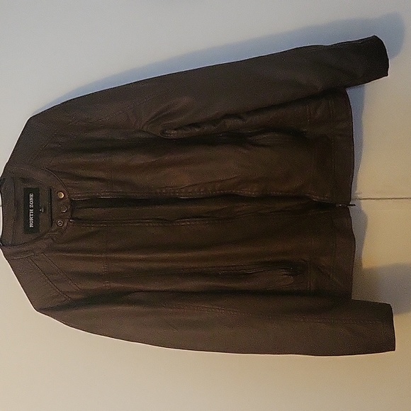 Women's Brown leather jacket - Picture 1 of 4
